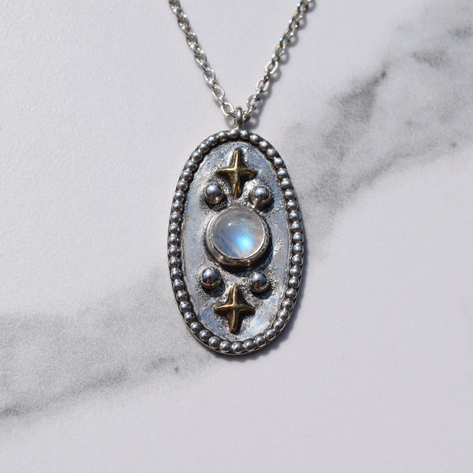 Moonstone Mixed Metal Pendant