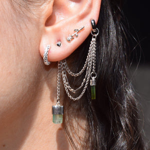 Double Tourmaline Ear Chain