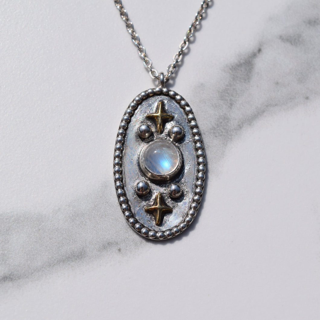 Moonstone Mixed Metal Pendant