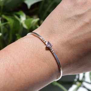 Tri Amethyst Cuff Bracelet