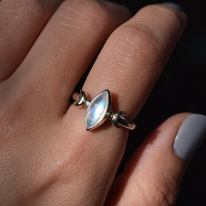 Moonstone Mixed Metal Lunar Ring