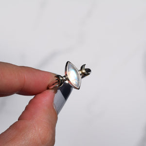 Moonstone Mixed Metal Lunar Ring
