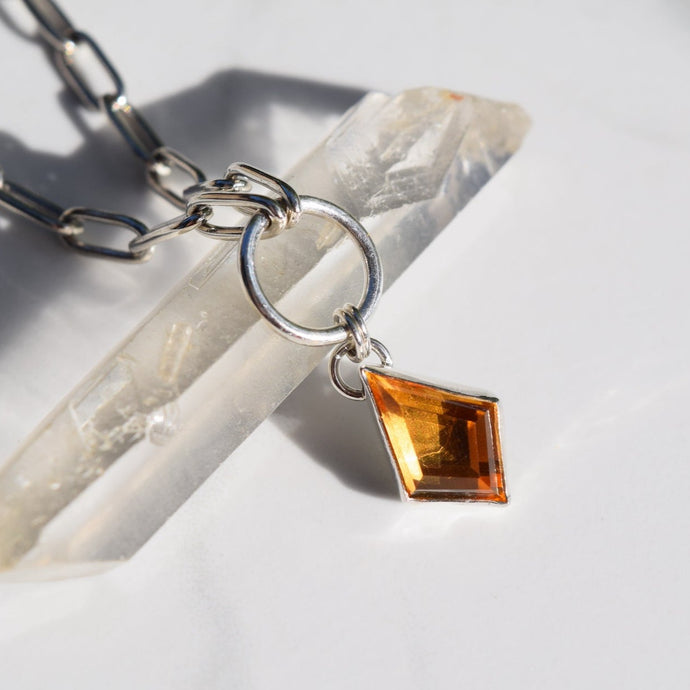 Citrine Bezel Necklace