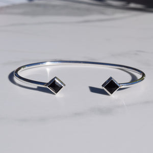 Twin Onyx Point Cuff Bracelet