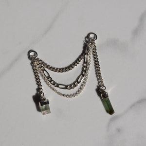 Double Tourmaline Ear Chain