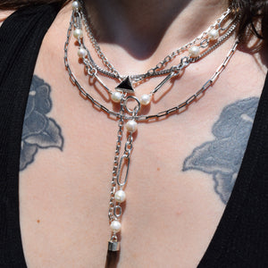 Antigua Smoky Quartz Pearl Lariat