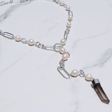 Load image into Gallery viewer, Antigua Smoky Quartz Pearl Lariat