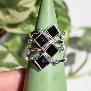 Onyx Point Double Dot Ring
