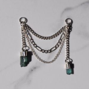 Double Tourmaline Ear Chain