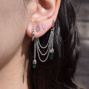 Double Tourmaline Ear Chain