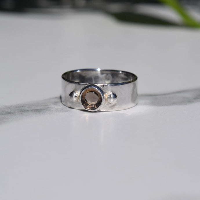 Smoky Quartz Double Dot Band