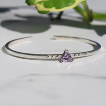 Load image into Gallery viewer, Tri Amethyst Cuff Bracelet