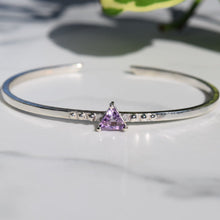 Load image into Gallery viewer, Tri Amethyst Cuff Bracelet